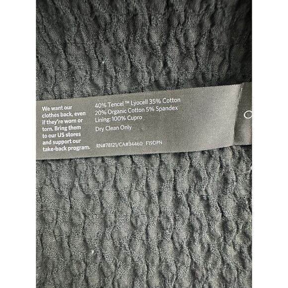 Eileen Fisher Size Petite Small Black Honeycomb High Mock Neck Overcoat Timeless - Picture 16 of 16